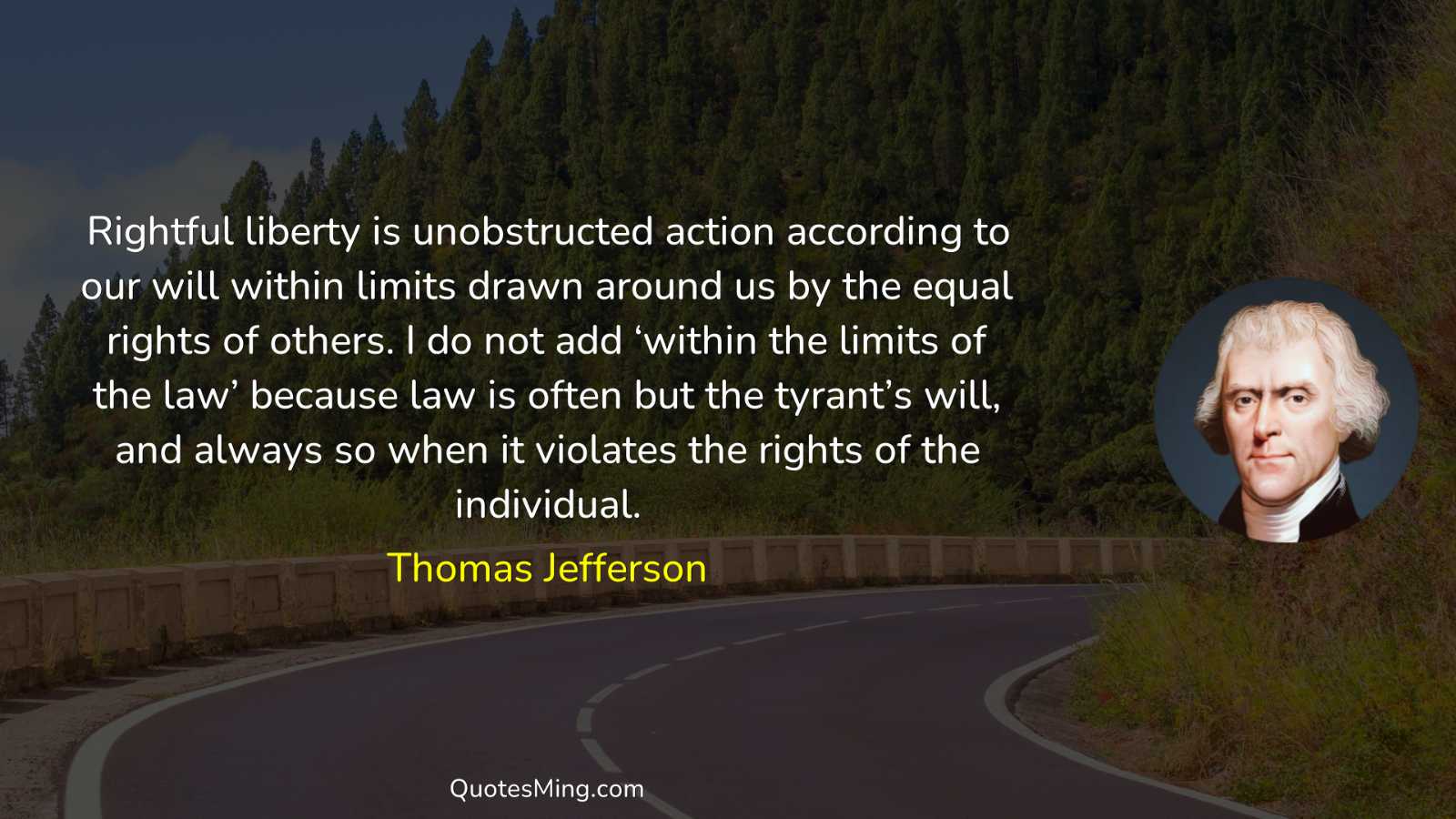 Rightful liberty is unobstructed action according to our will within