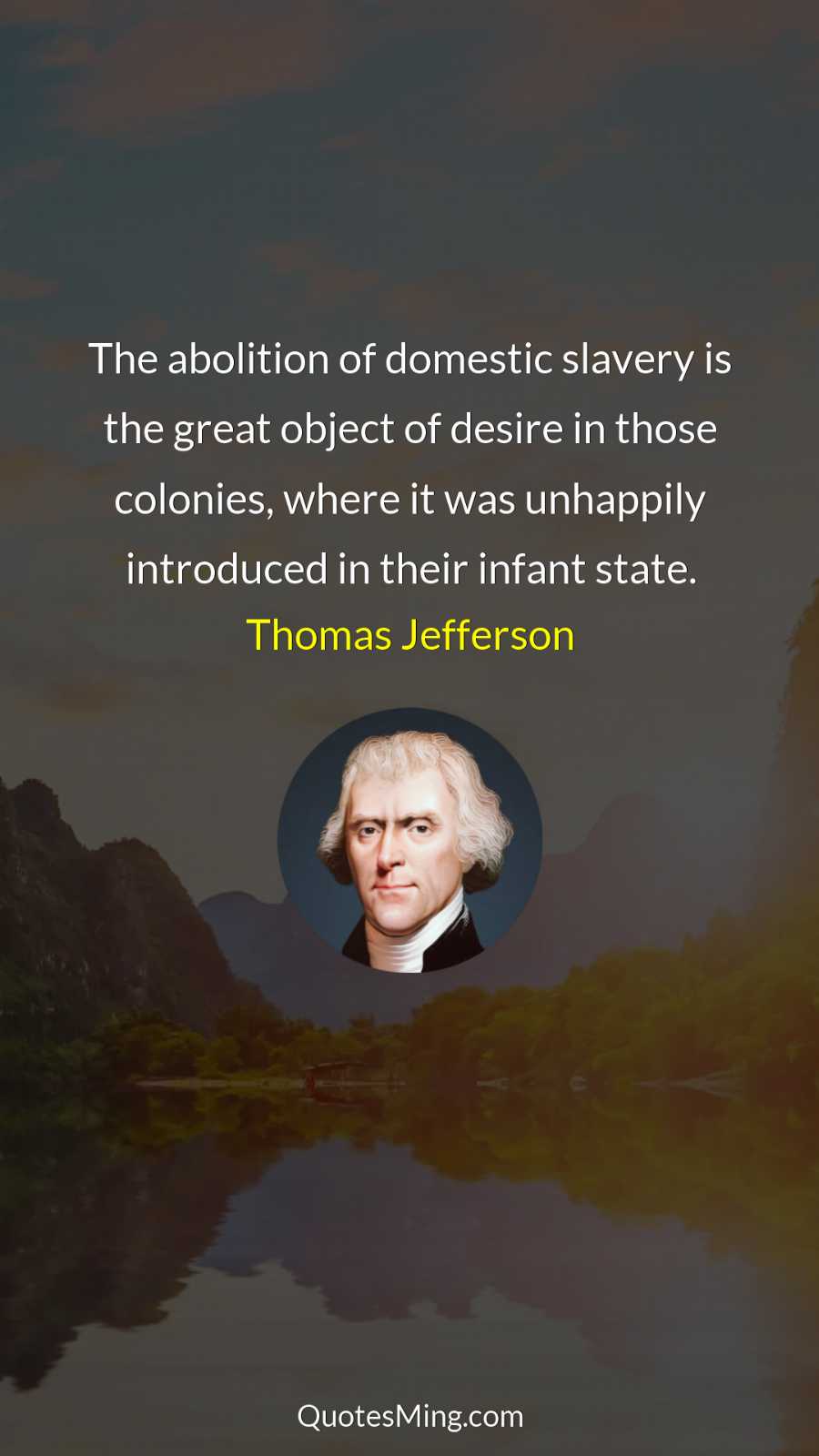 The abolition of domestic slavery is the great object of