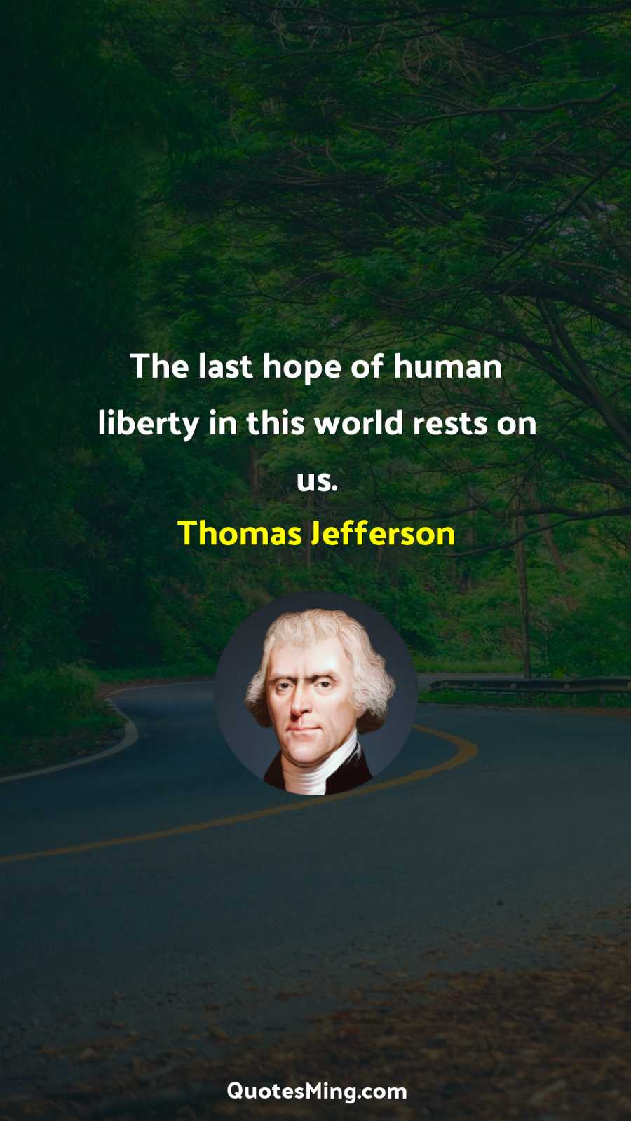 The last hope of human liberty in this world rests