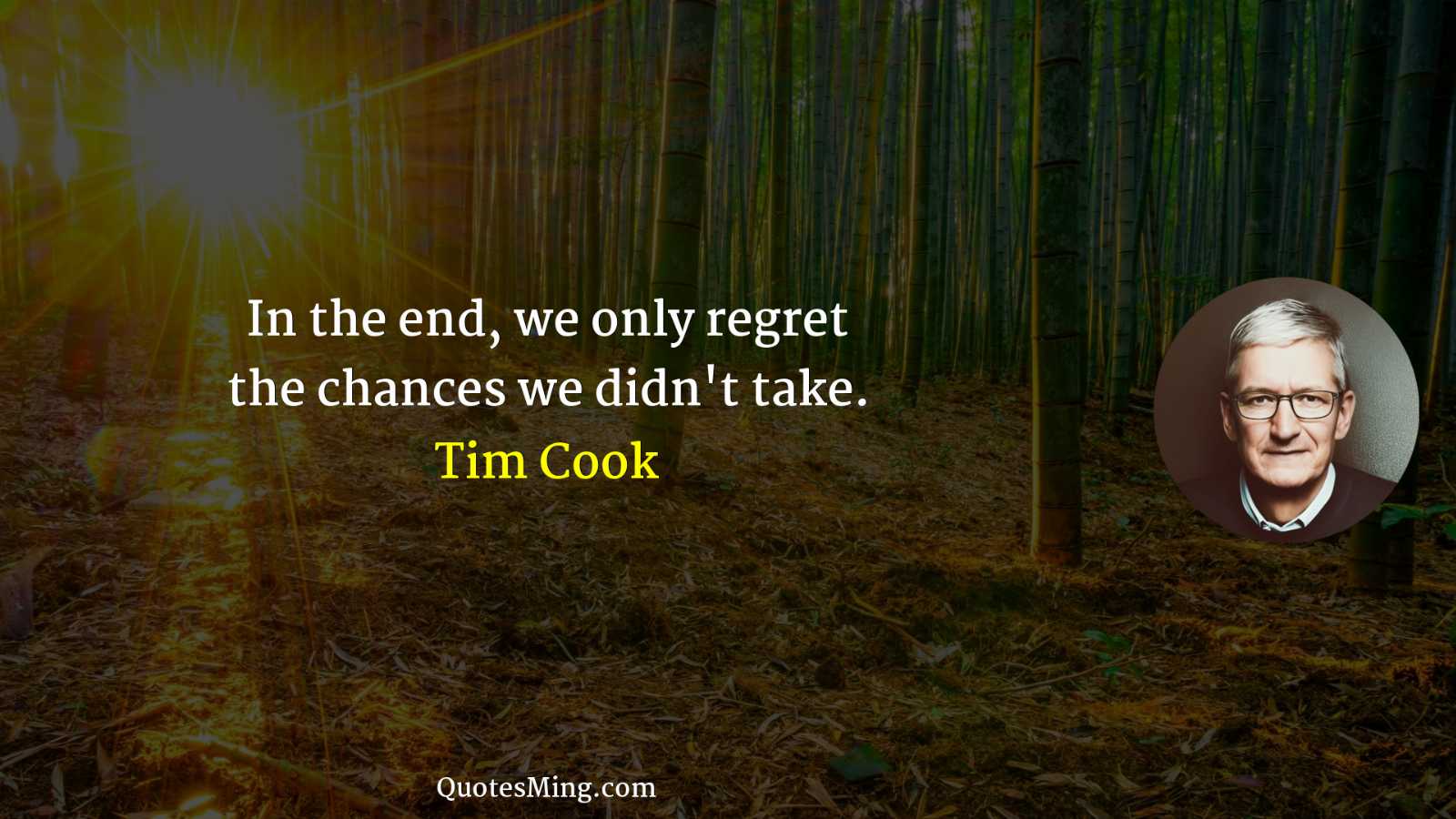 In the end we only regret the chances we didn't