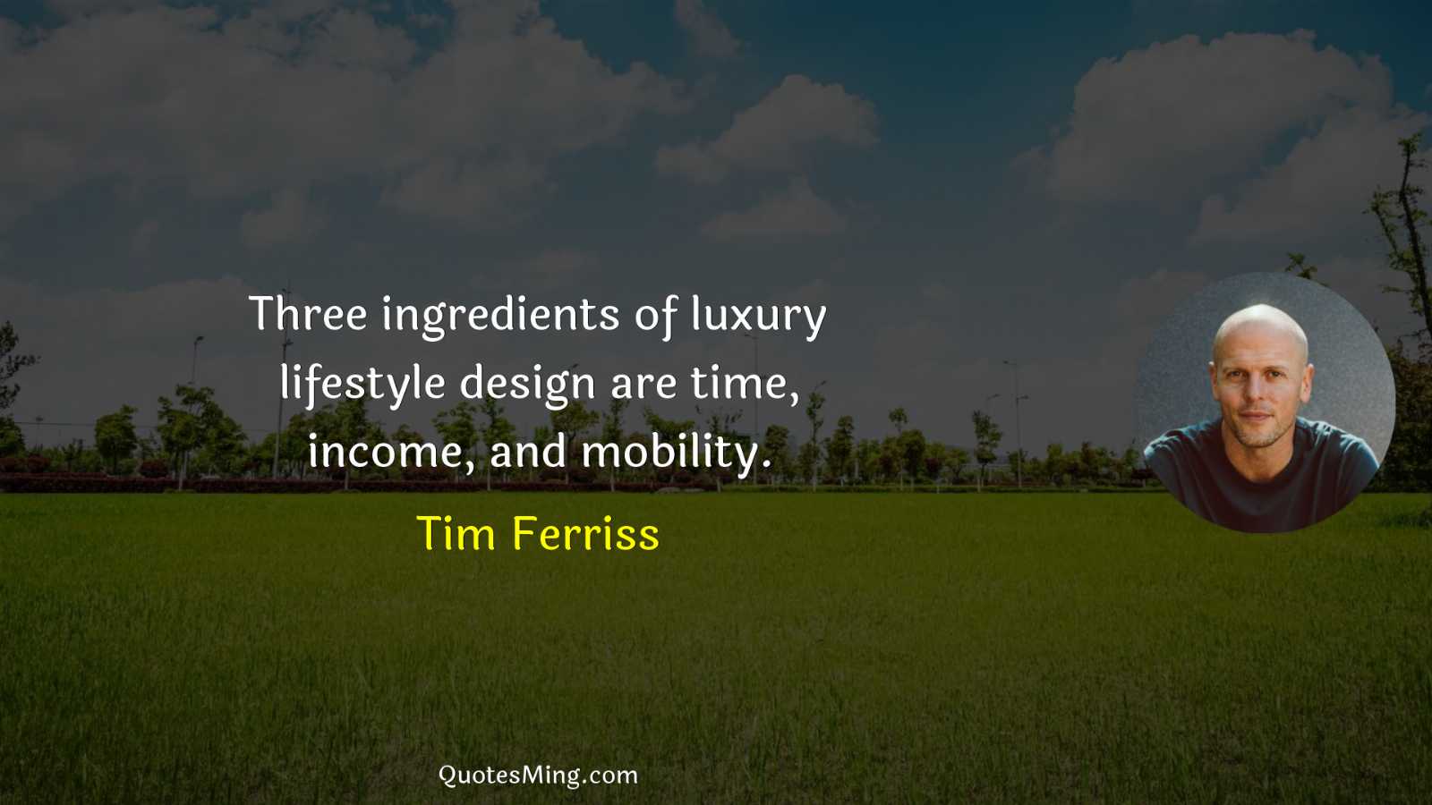 Three ingredients of luxury lifestyle design are time income and