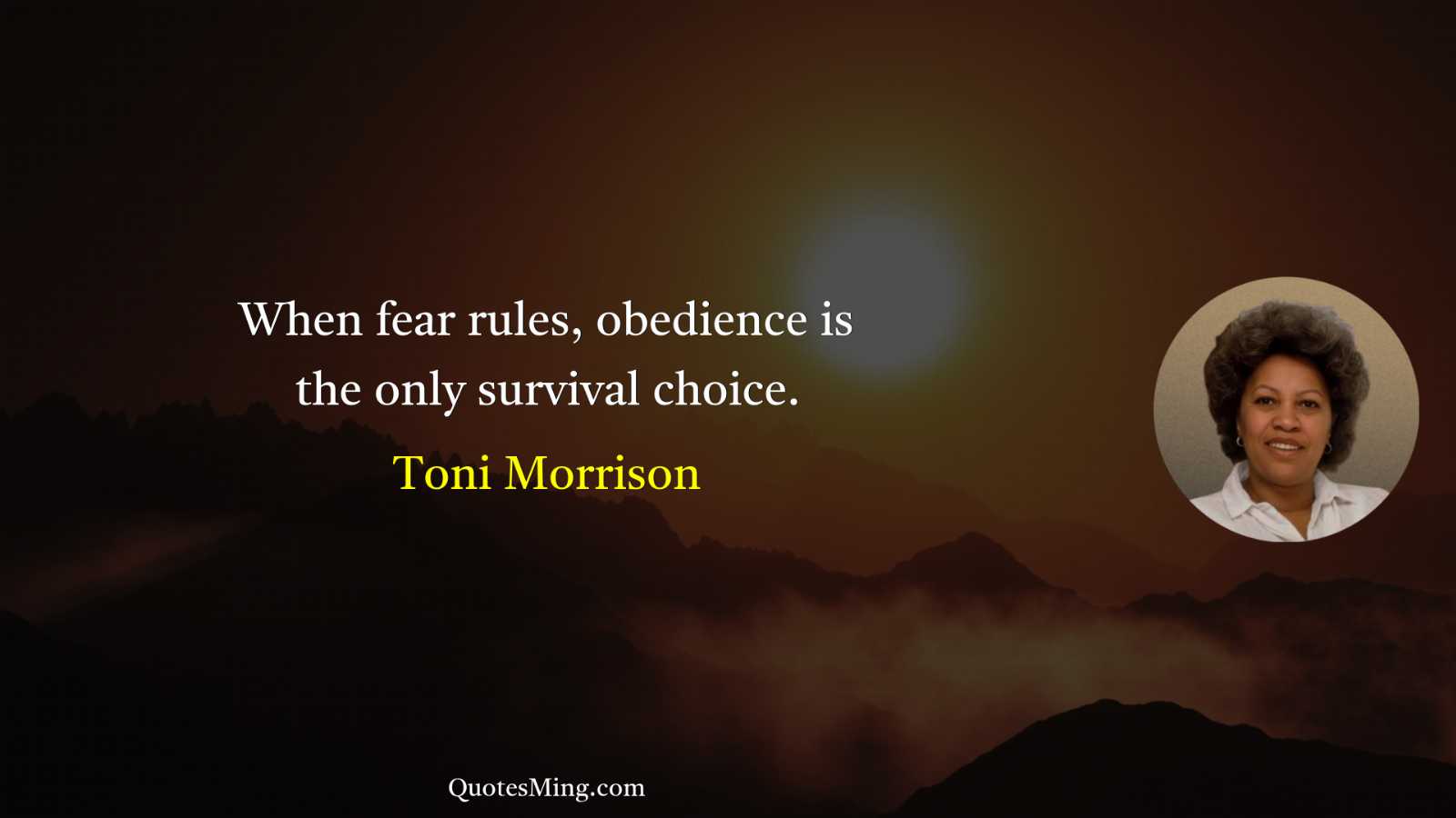 When fear rules obedience is the only survival choice