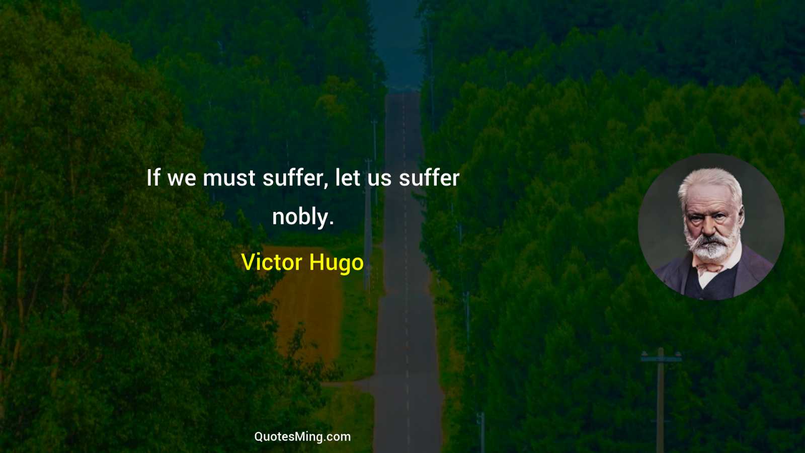 If we must suffer let us suffer nobly