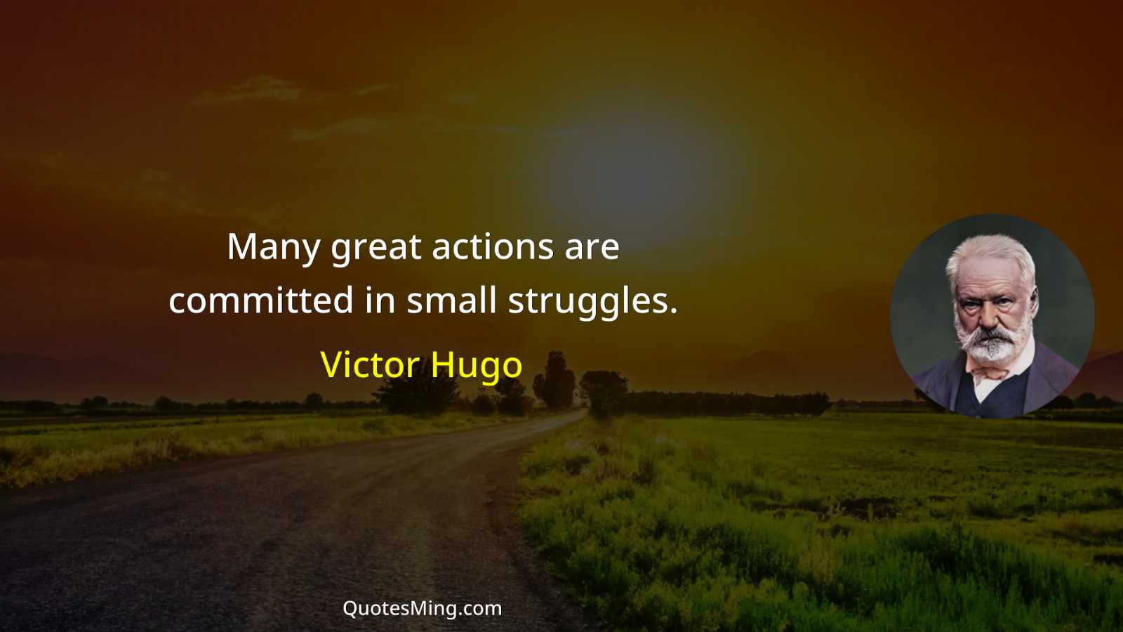 Many great actions are committed in small struggles