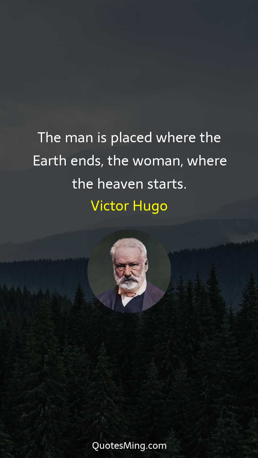 The man is placed where the Earth ends the woman