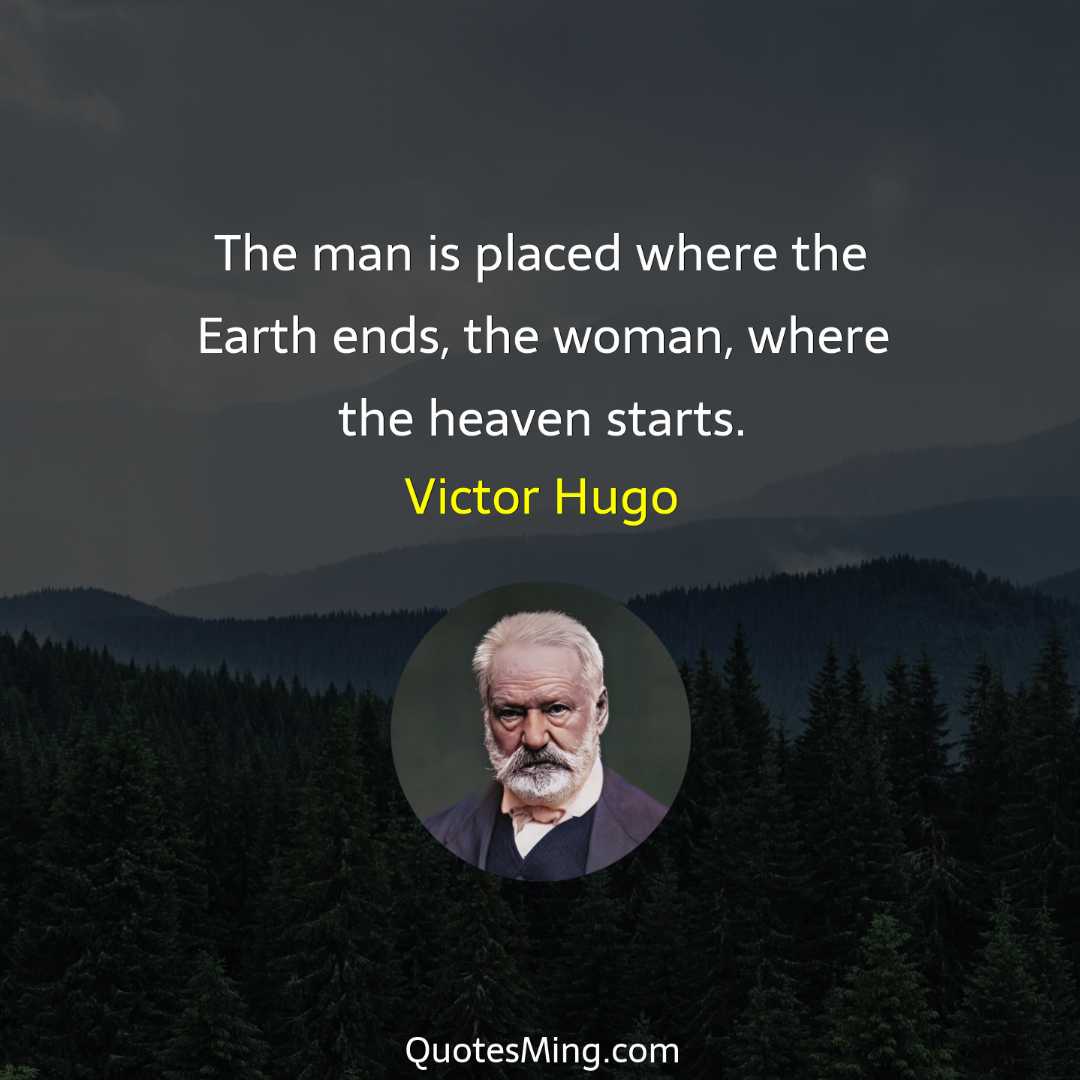 The man is placed where the Earth ends the woman