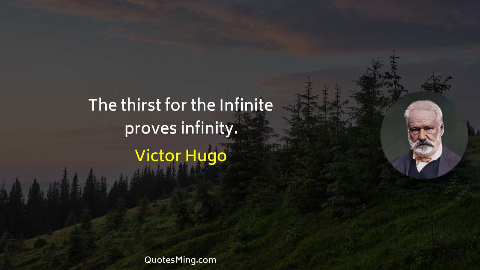 The thirst for the Infinite proves infinity