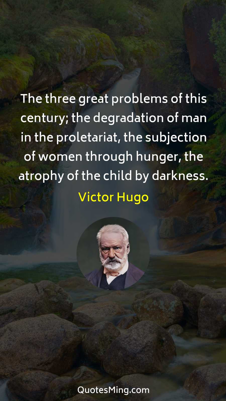 The three great problems of this century; the degradation of