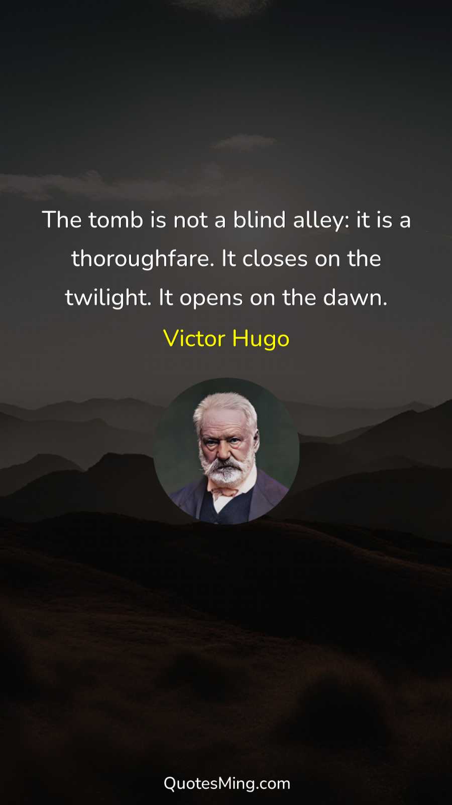 The tomb is not a blind alley: it is a