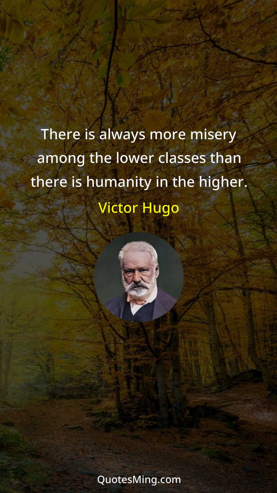 There is always more misery among the lower classes than