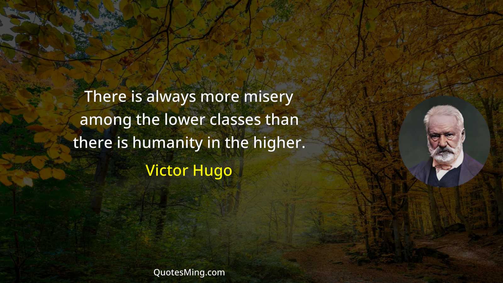 There is always more misery among the lower classes than