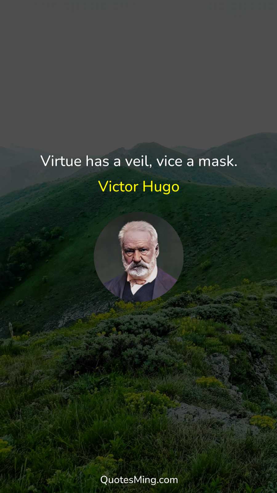 Virtue has a veil vice a mask