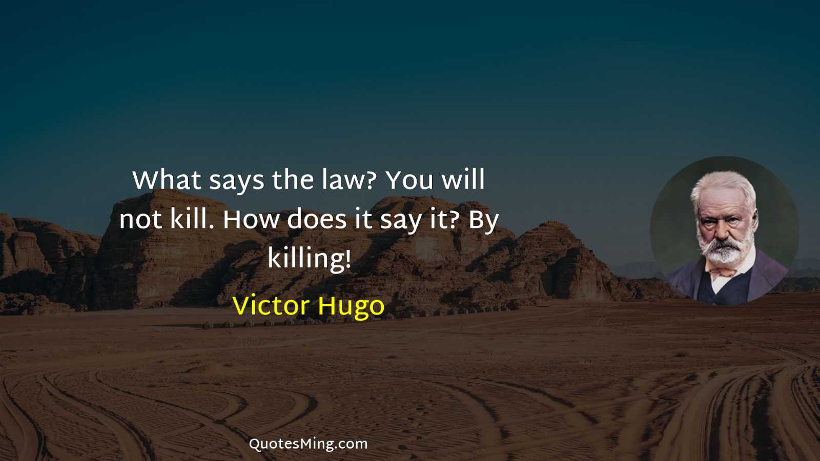 What says the law? You will not kill How does