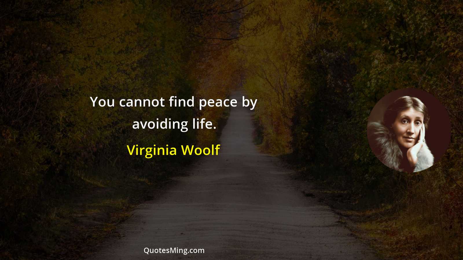 You cannot find peace by avoiding life