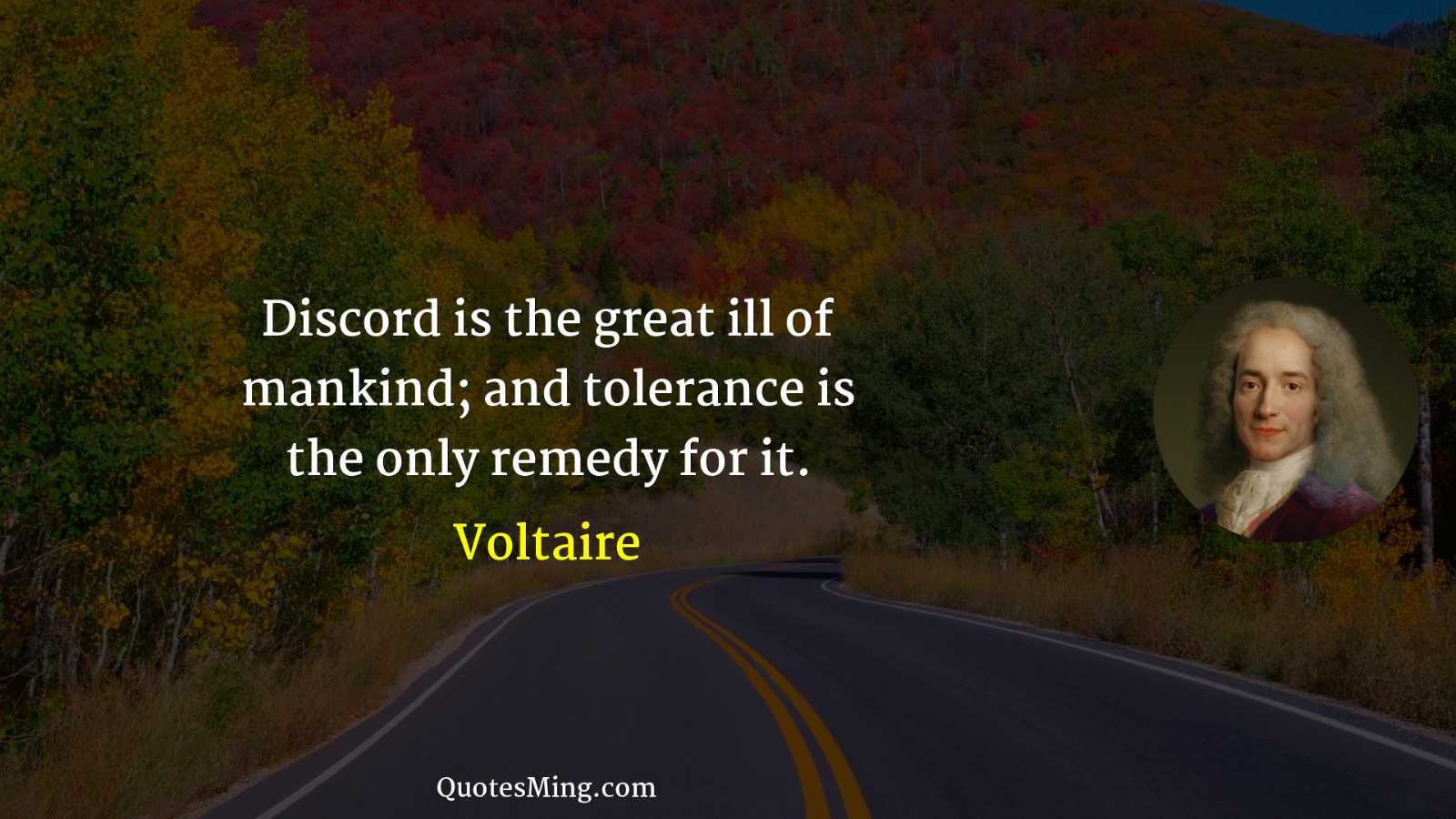 Discord is the great ill of mankind; and tolerance is