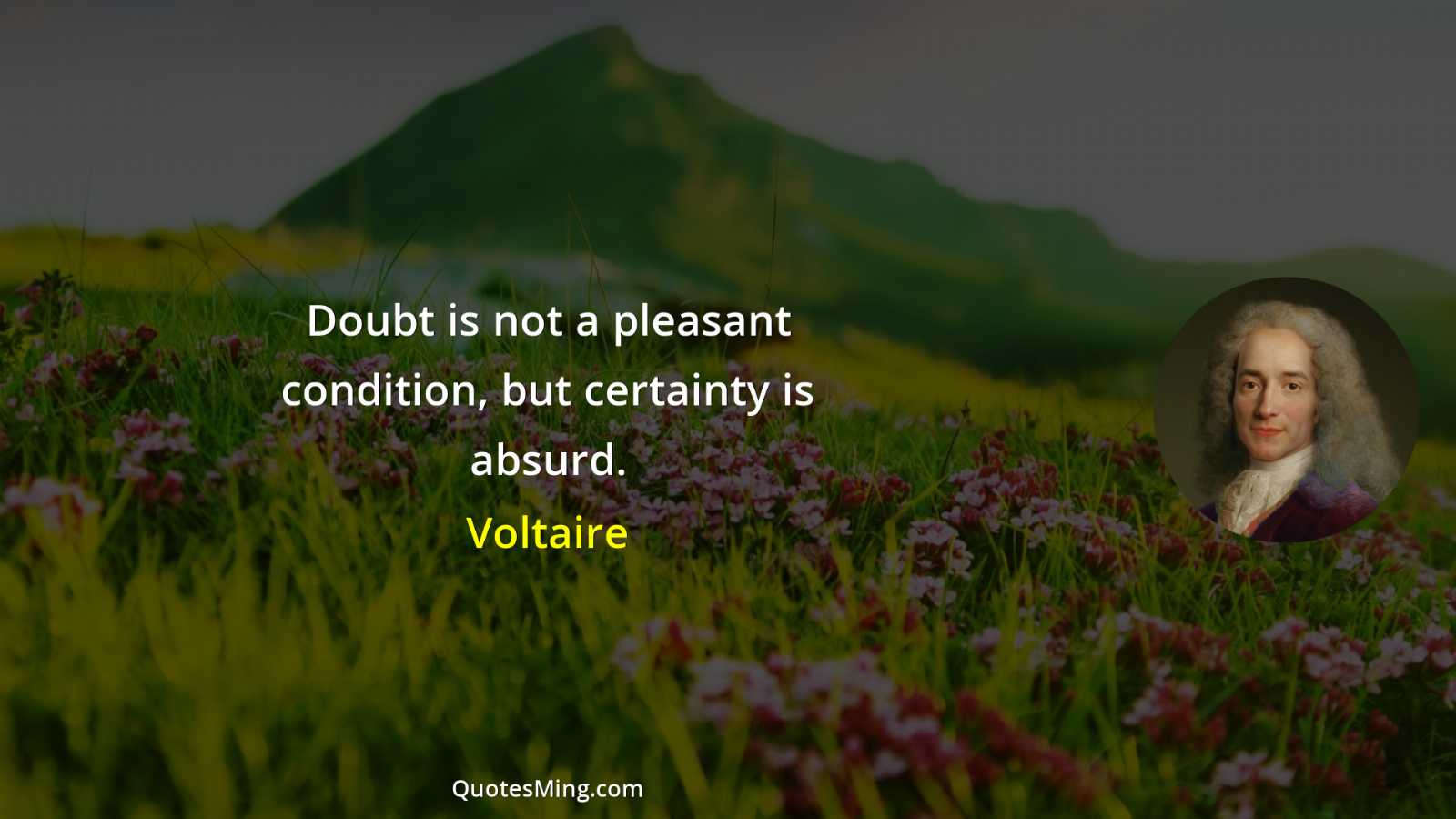 Doubt is not a pleasant condition but certainty is absurd