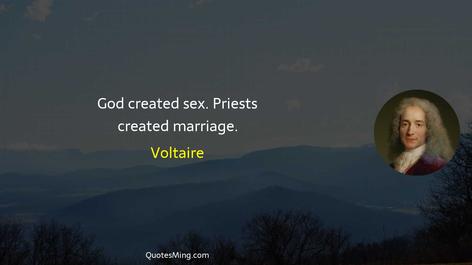 God created sex Priests created marriage