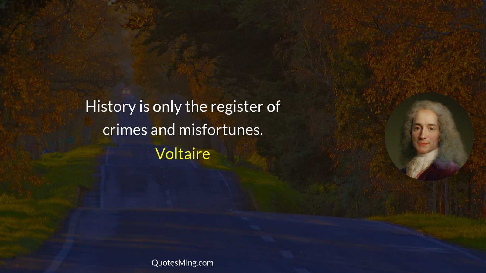 History is only the register of crimes and misfortunes