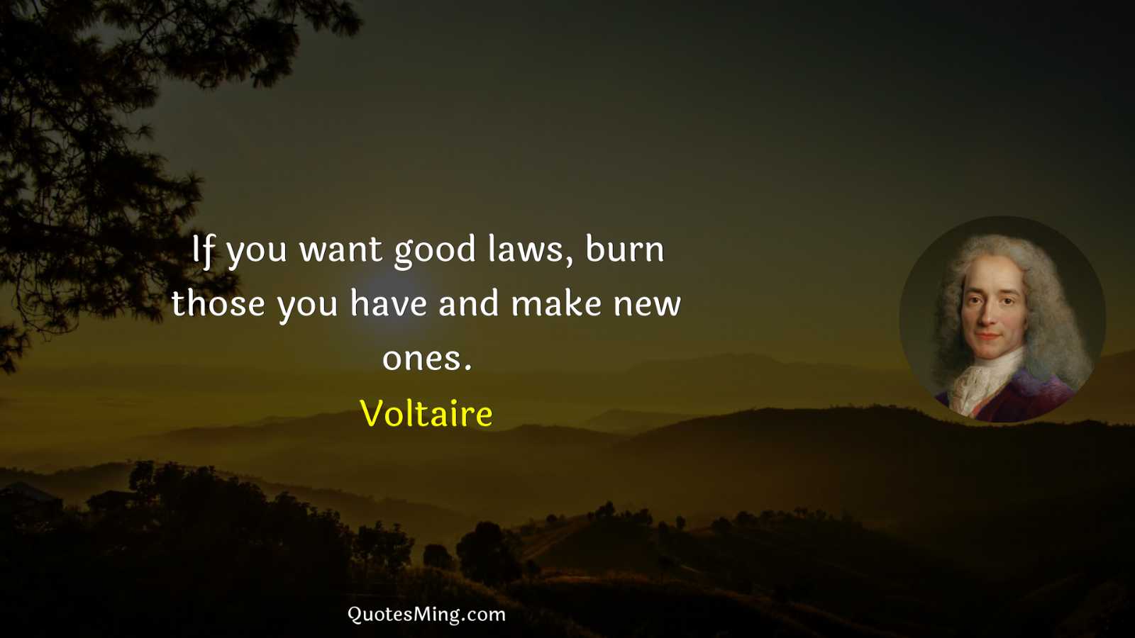 If you want good laws burn those you have and