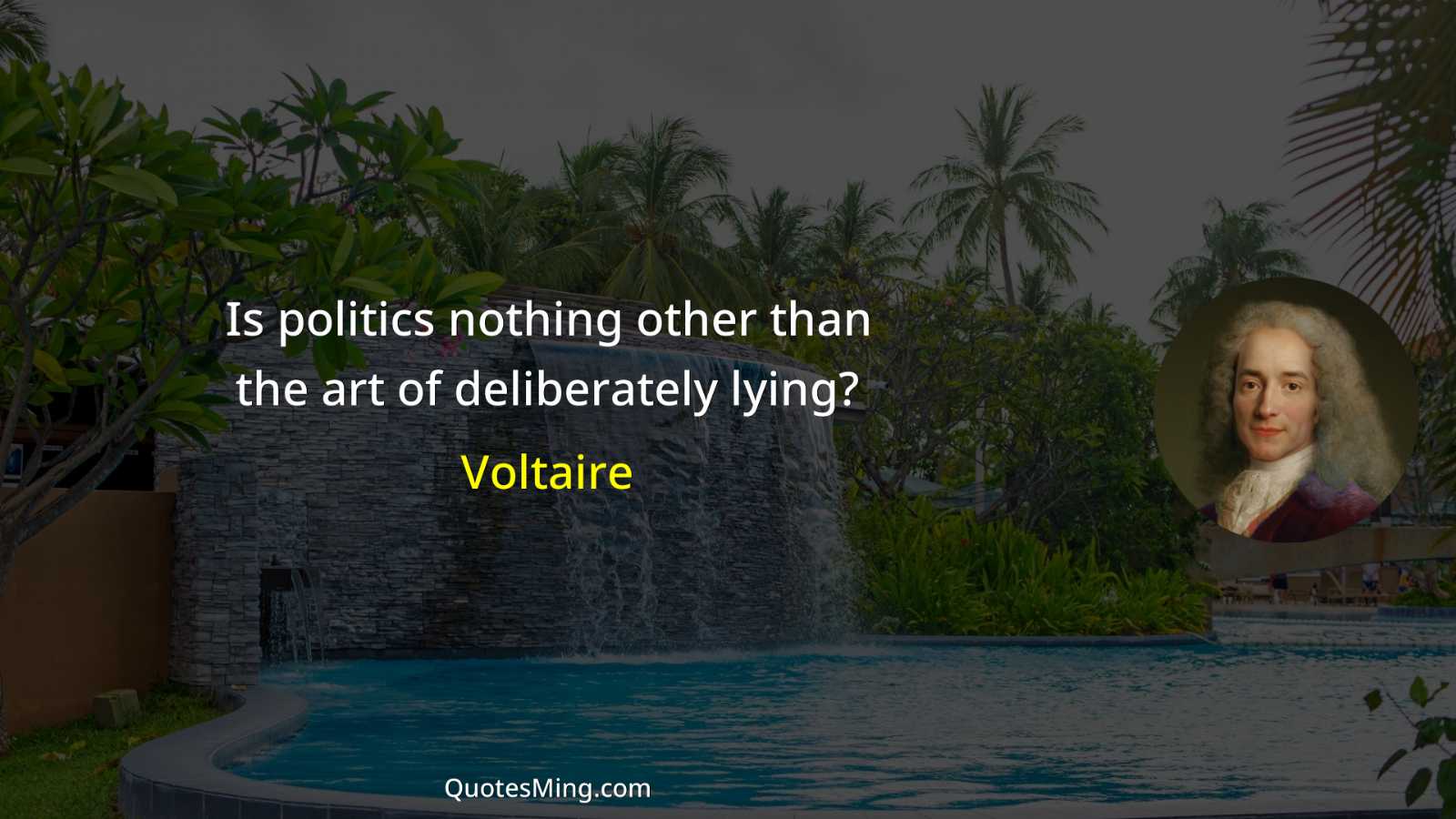 Is politics nothing other than the art of deliberately lying?