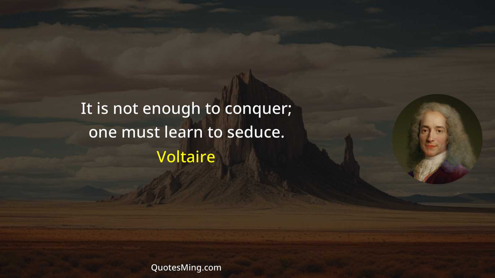 It is not enough to conquer; one must learn to