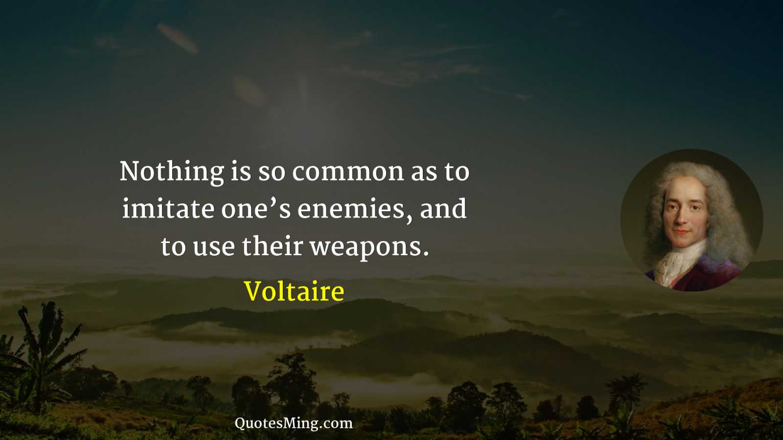 Nothing is so common as to imitate one’s enemies and