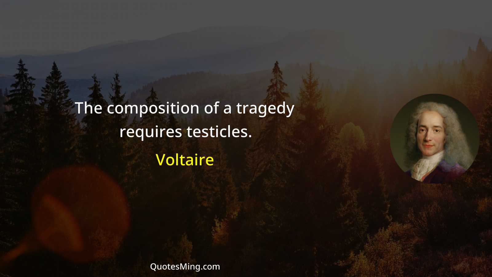 The composition of a tragedy requires testicles