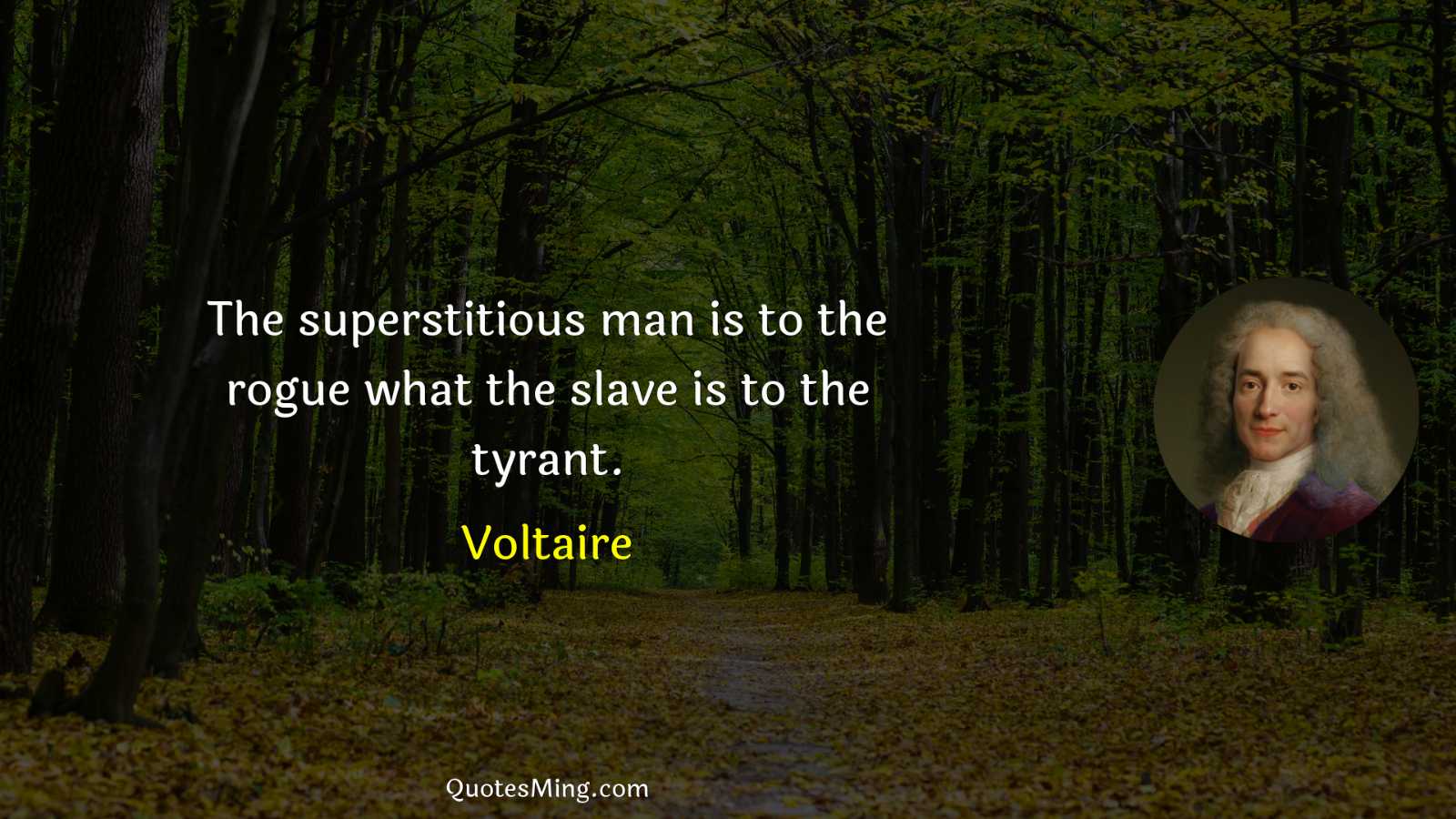 The superstitious man is to the rogue what the slave