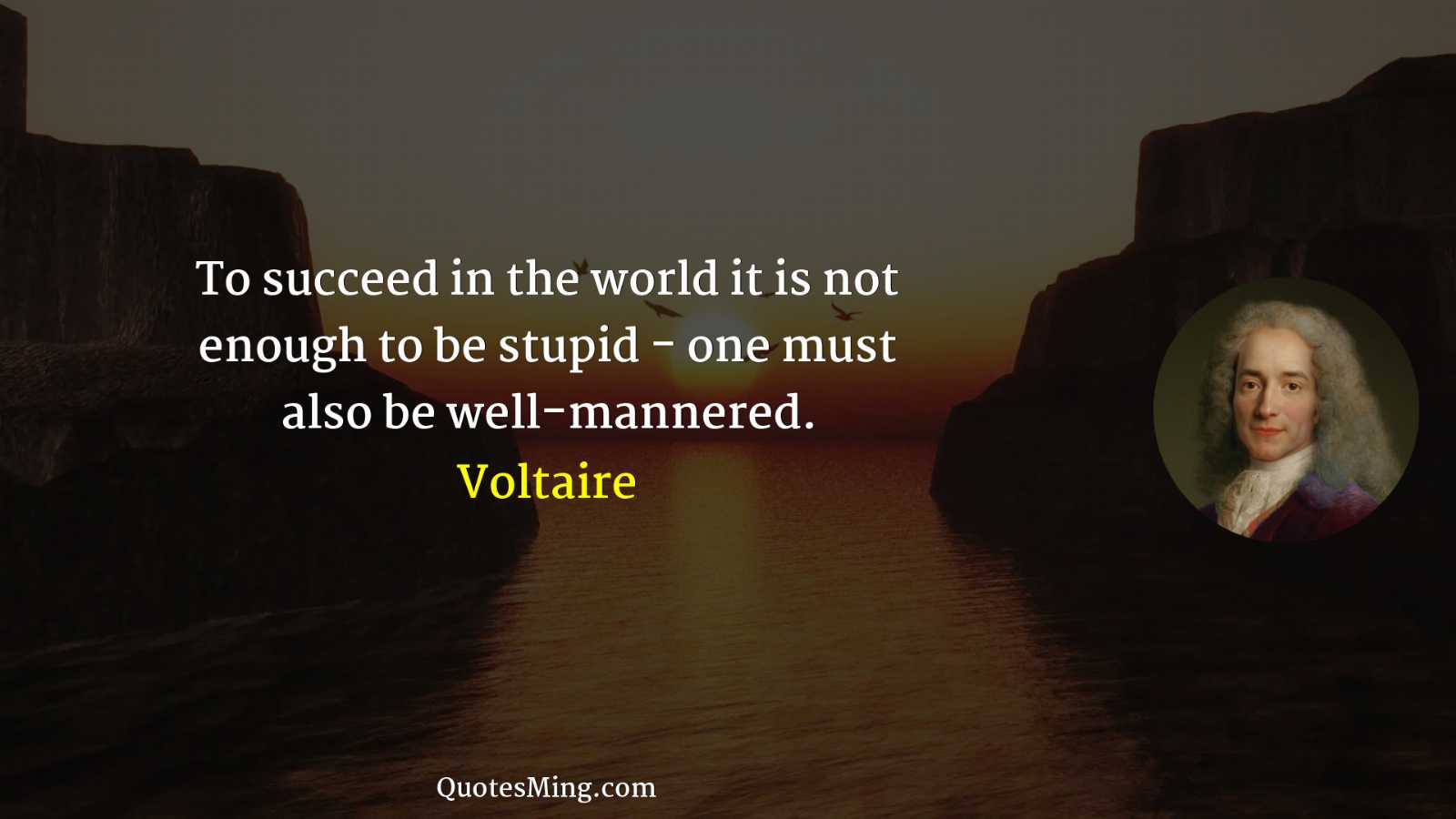 To succeed in the world it is not enough to