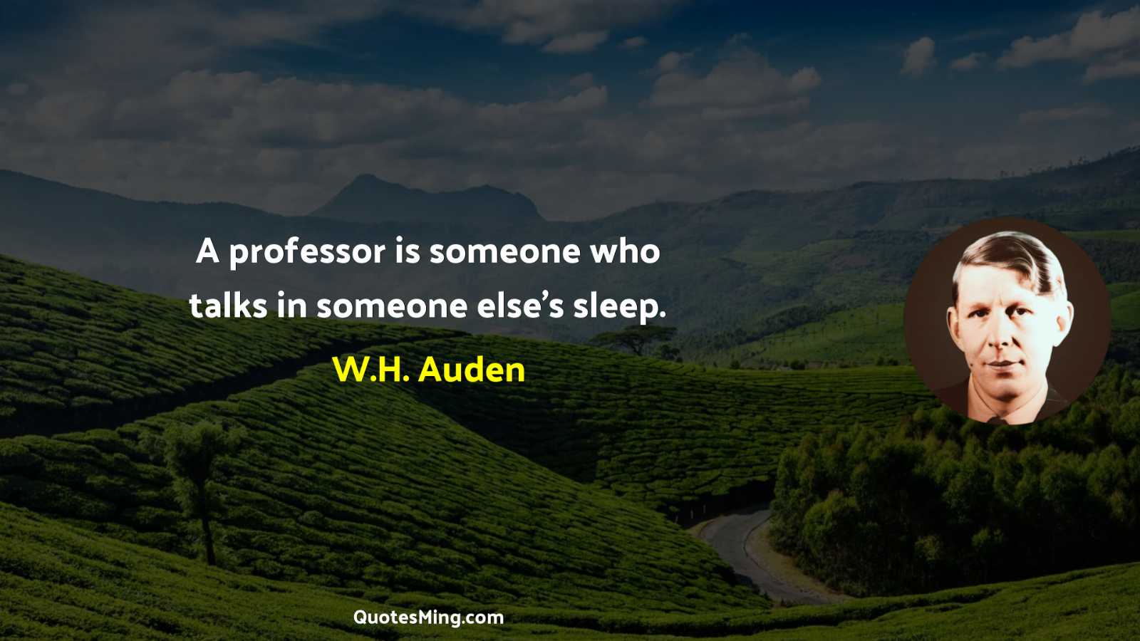 A professor is someone who talks in someone else’s sleep