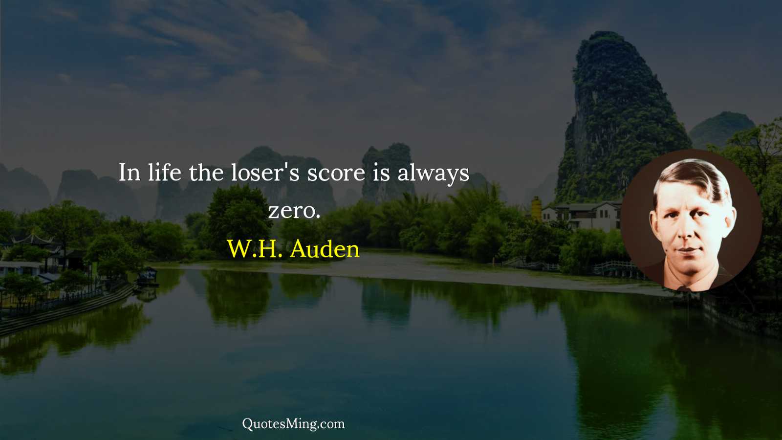 In life the loser's score is always zero