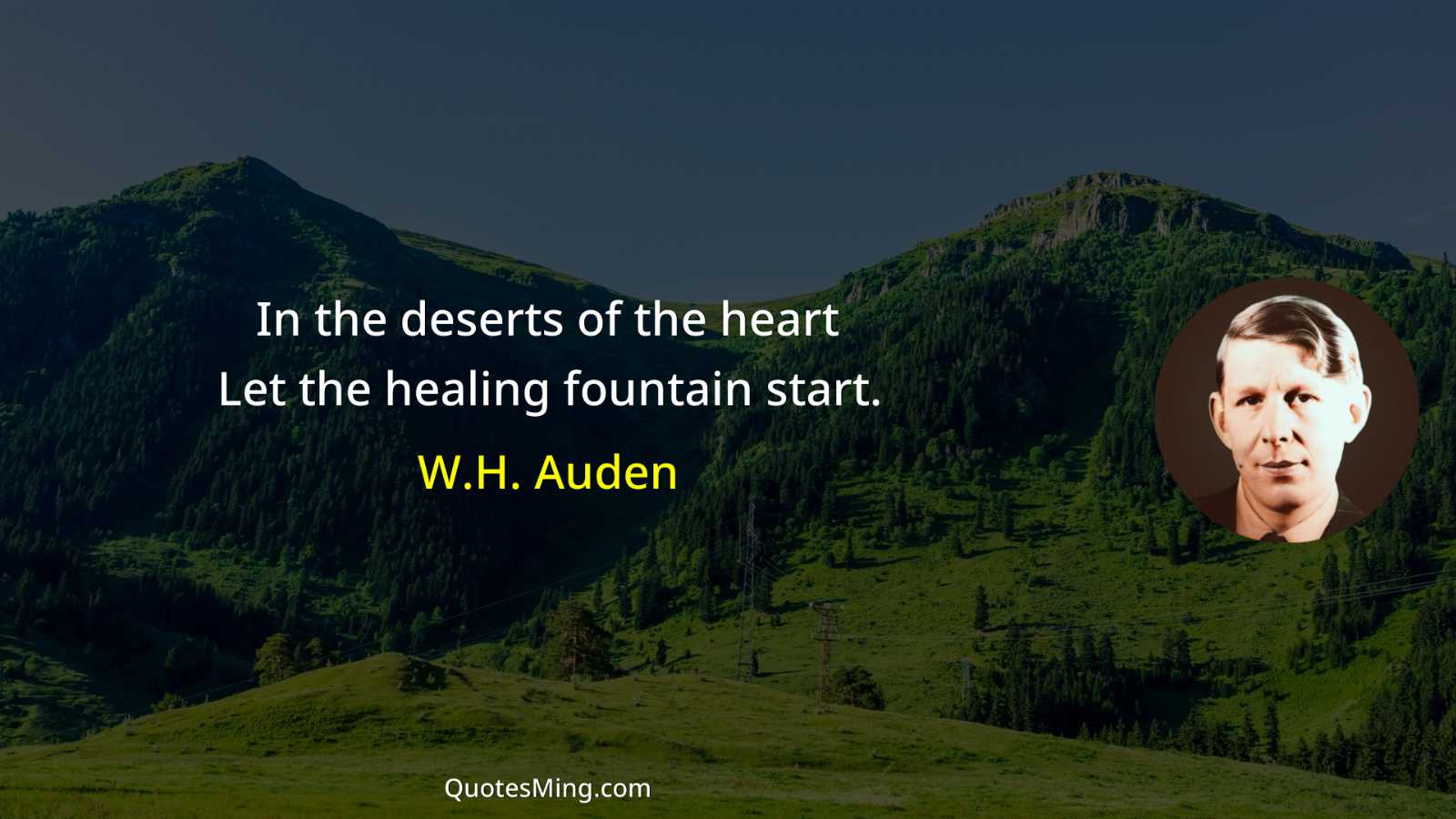 In the deserts of the heart Let the healing fountain