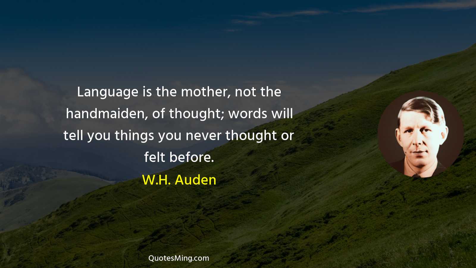 Language is the mother not the handmaiden of thought; words