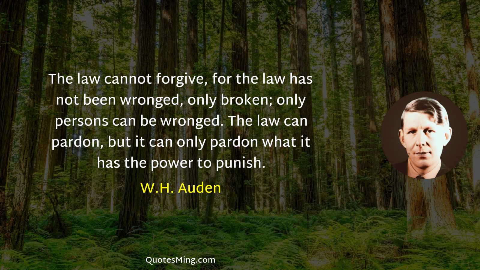 The law cannot forgive for the law has not been