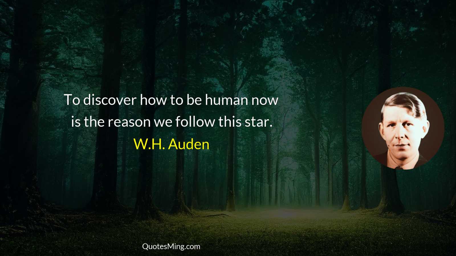 To discover how to be human now is the reason