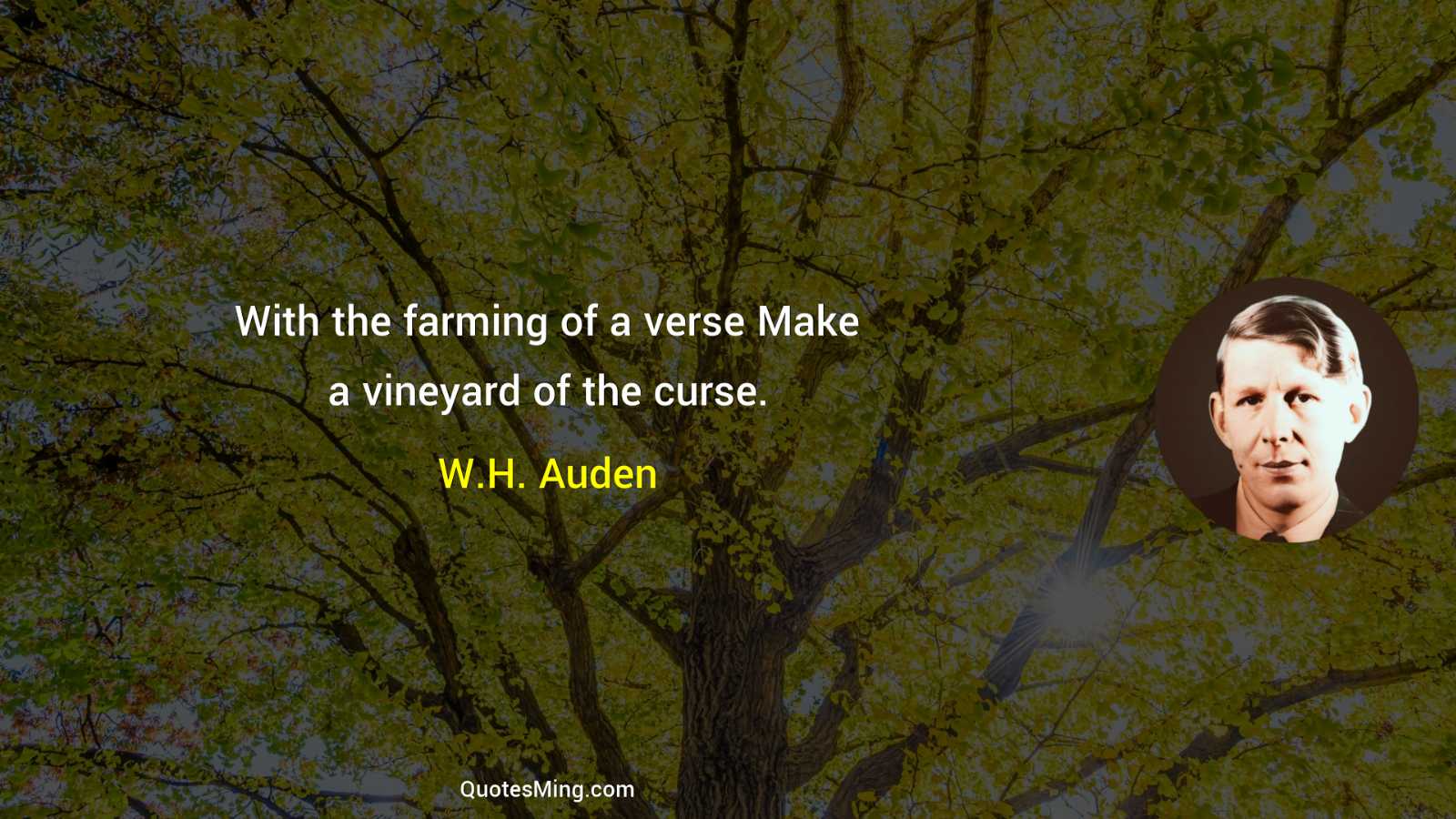 With the farming of a verse Make a vineyard of