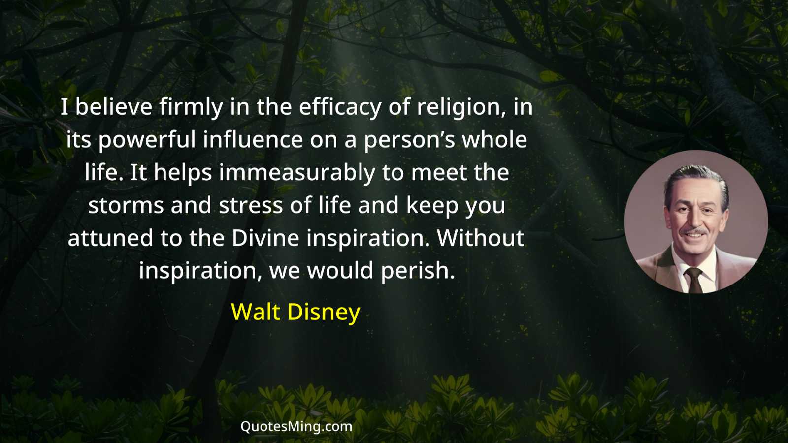 I believe firmly in the efficacy of religion in its