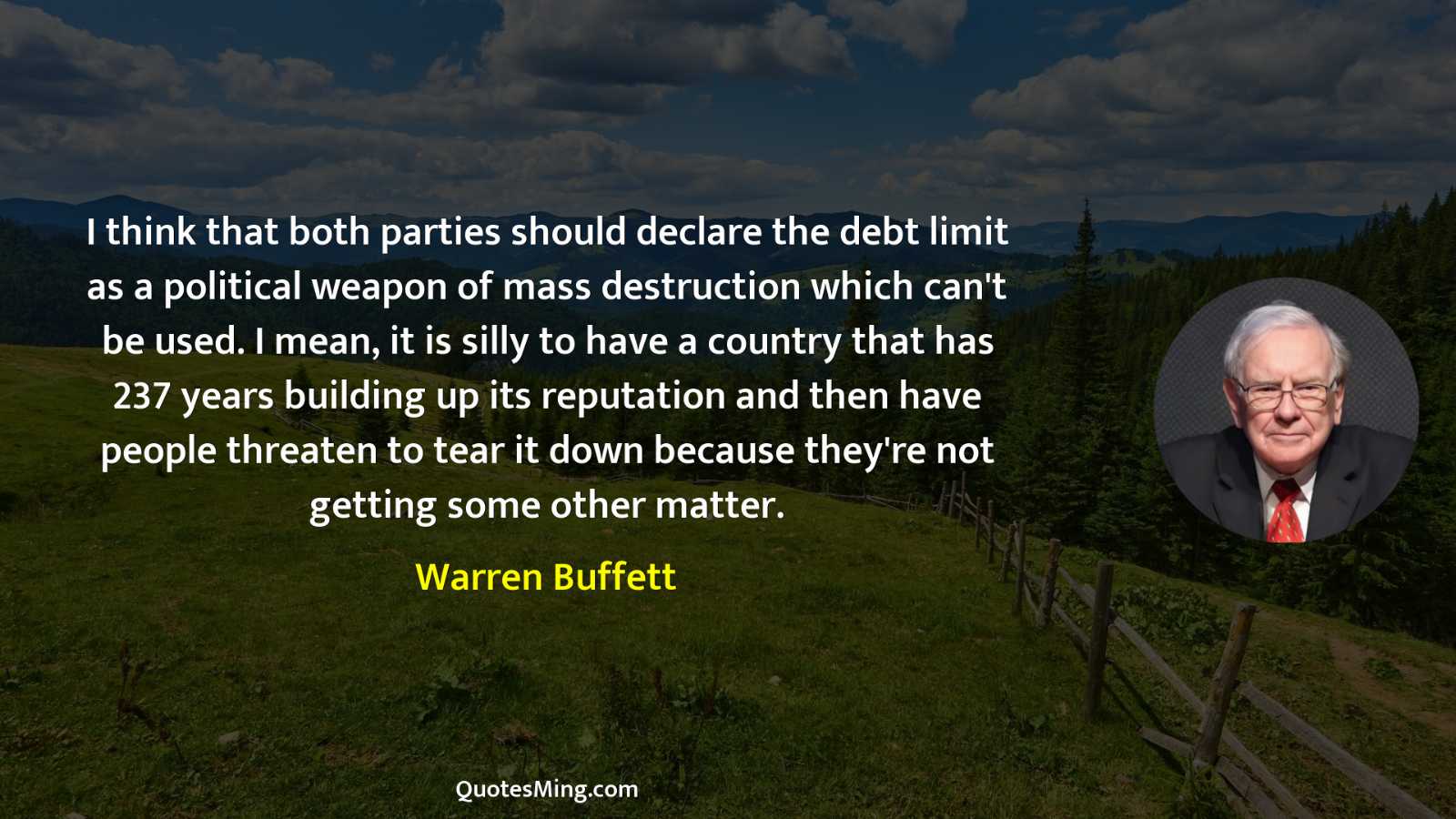 I think that both parties should declare the debt limit