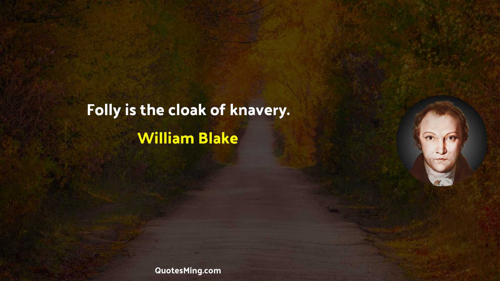 Folly is the cloak of knavery