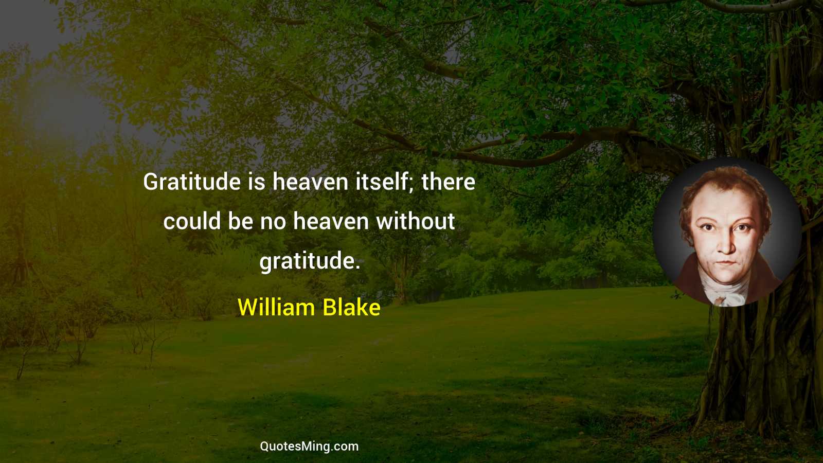 Gratitude is heaven itself; there could be no heaven without