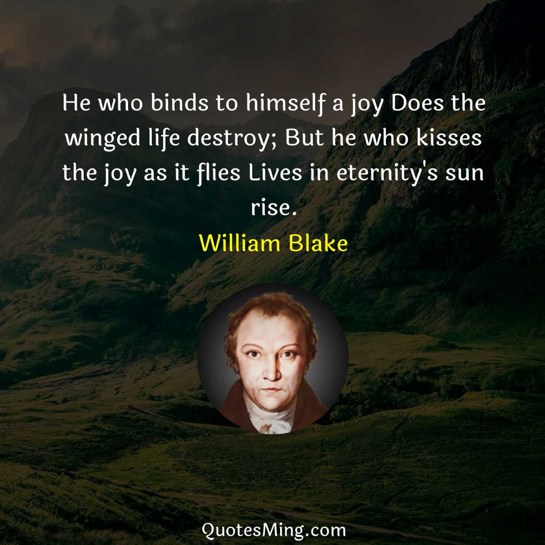 He who binds to himself a joy Does the winged