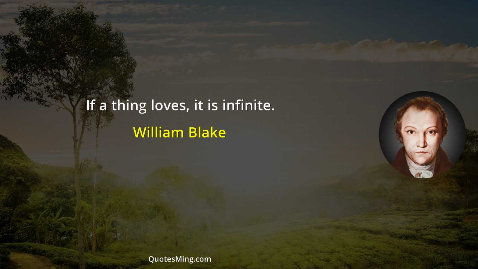 If a thing loves it is infinite