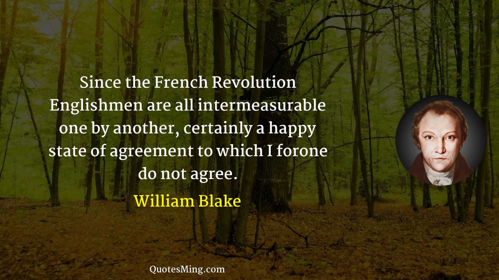 Since the French Revolution Englishmen are all intermeasurable one by