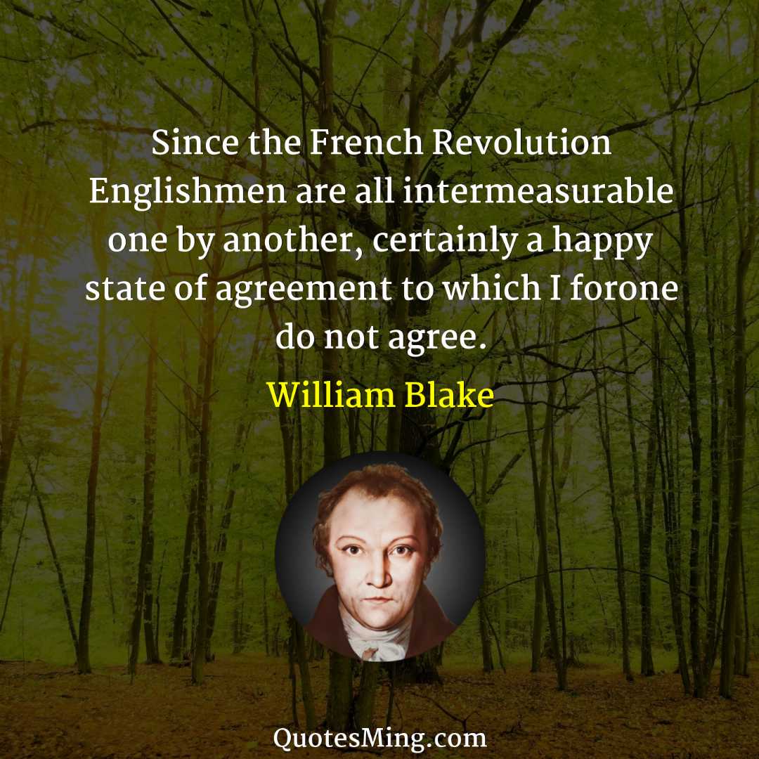 Since the French Revolution Englishmen are all intermeasurable one by