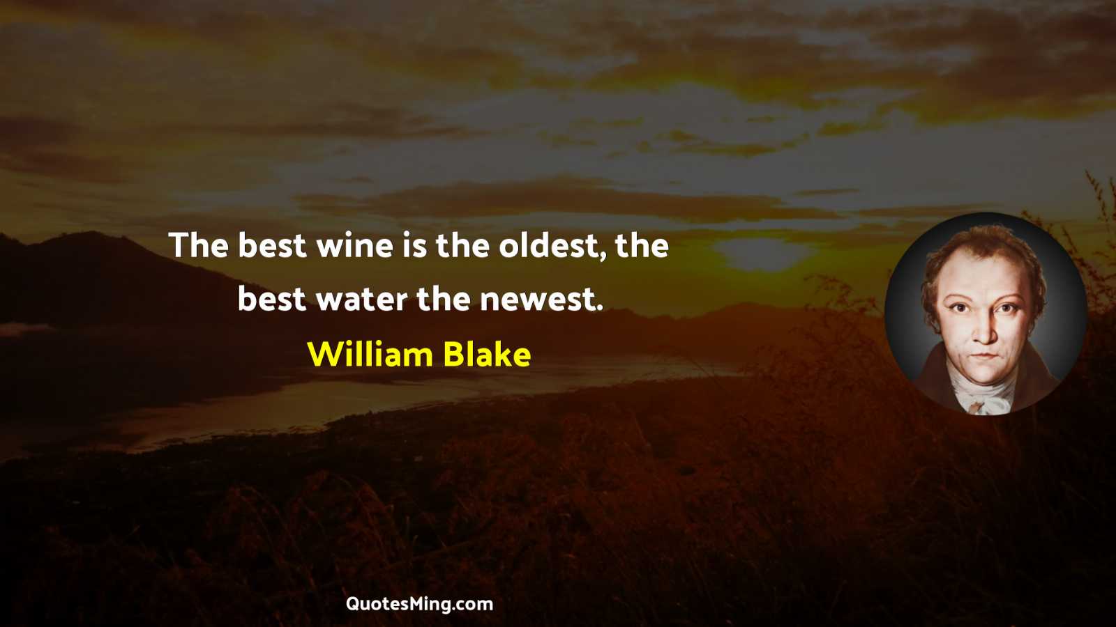 The best wine is the oldest the best water the