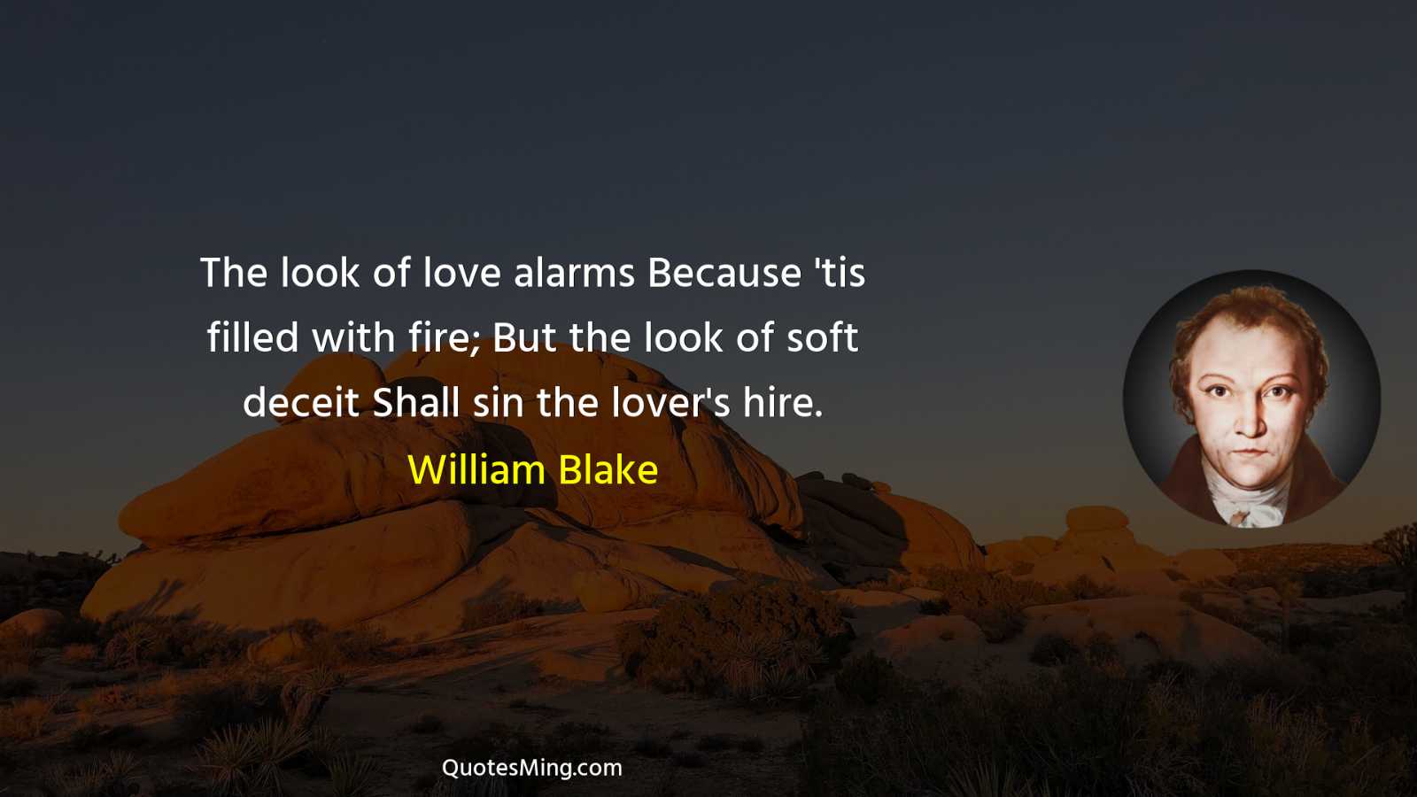 The look of love alarms Because 'tis filled with fire;