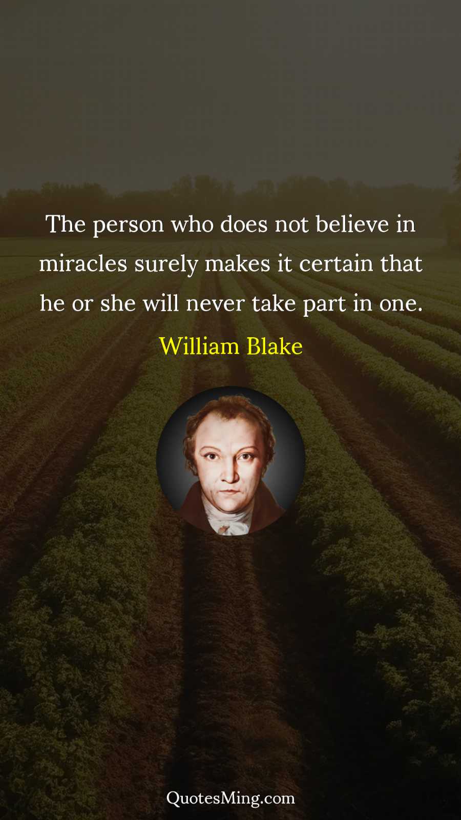 The person who does not believe in miracles surely makes