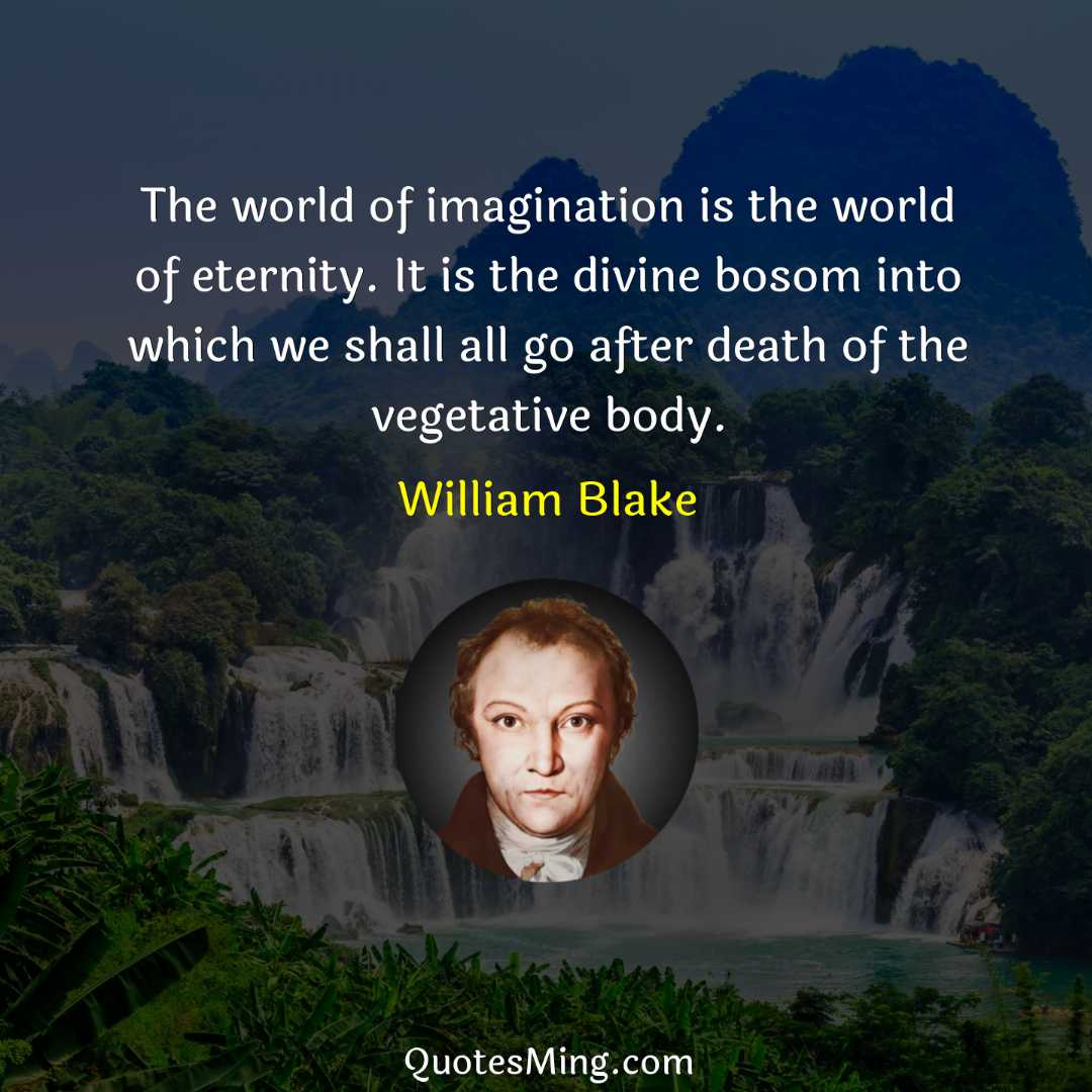 The world of imagination is the world of eternity It