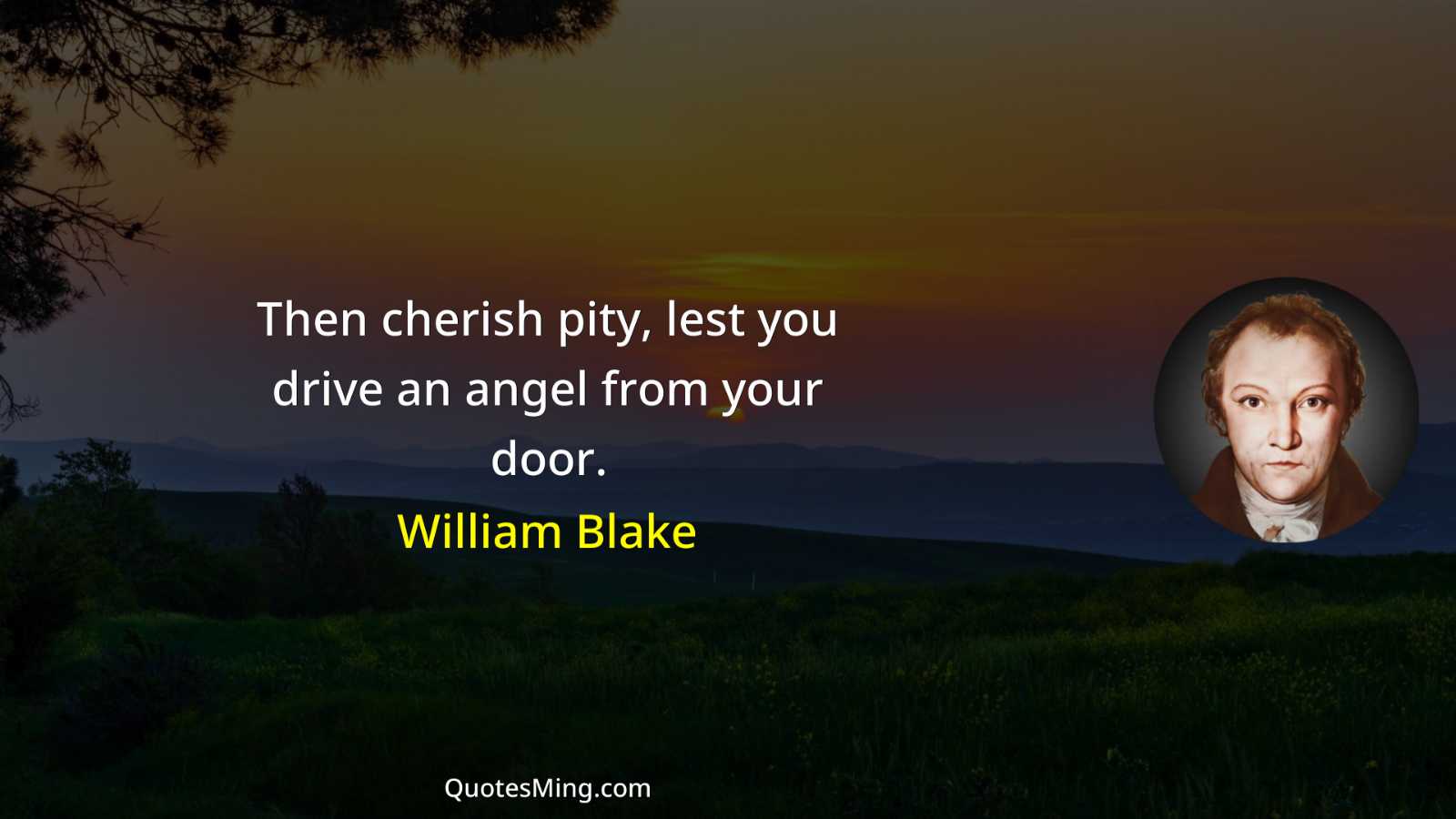 Then cherish pity lest you drive an angel from your