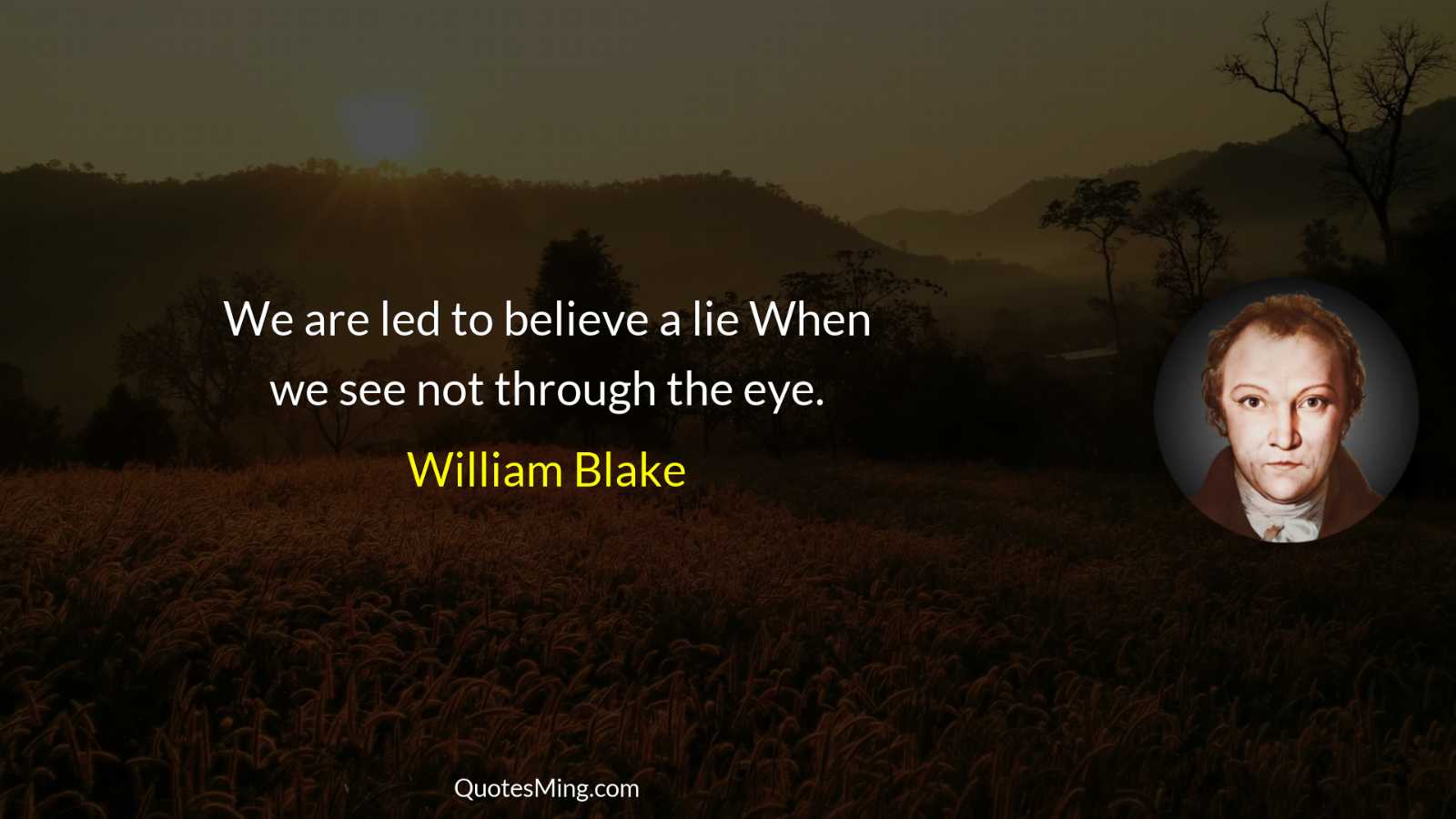 We are led to believe a lie When we see